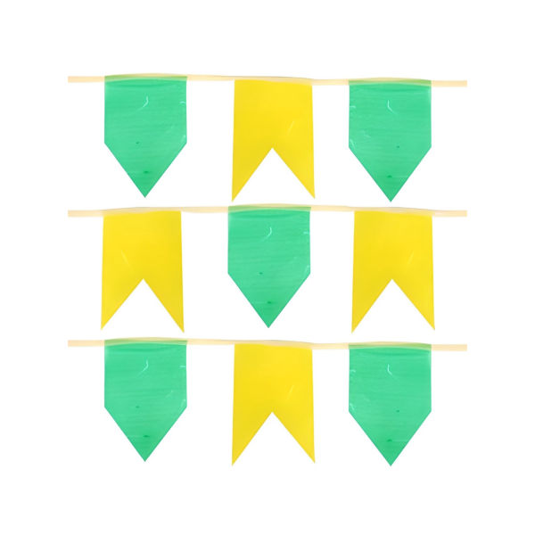 Bandeirinha Festa Junina Plástico, Verde E Amarelo 100 Mts.