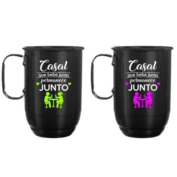 Caneca de alumínio personalizada casal