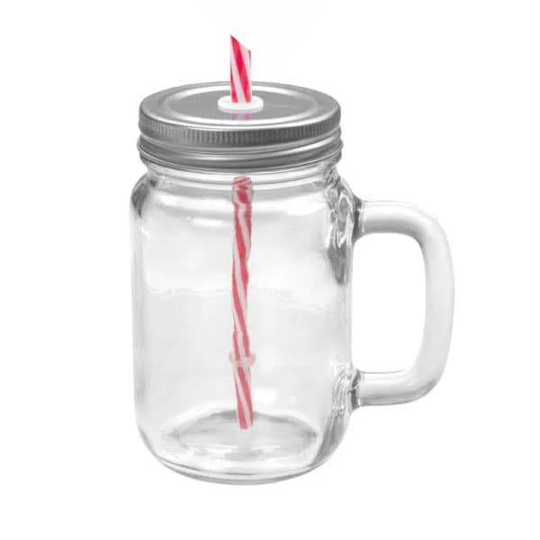 Caneca de vidro com tampa