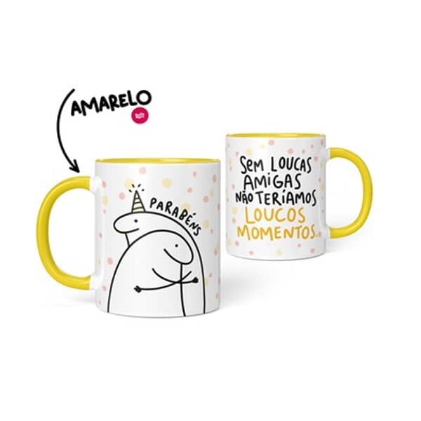 Caneca xícara de cerâmica Flork Bento Meme