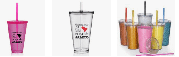 Copo Plastico Personalizado com Canudo