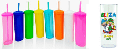 Copos Personalizados Long Drink com Tampa