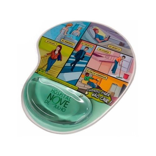 Mouse pad com apoio em gel personalizado