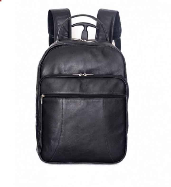 Mochila De Couro Personalizada Preta