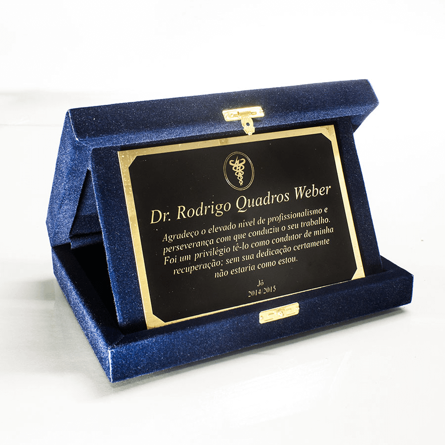 Placa de homenagem formatura