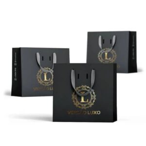 Sacola Papel Personalizada Preta 25x33x12