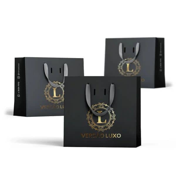 Sacola Papel Personalizada Preta 25x33x12