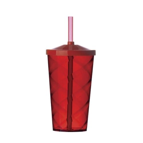 Copo com canudo de acrílico para festa